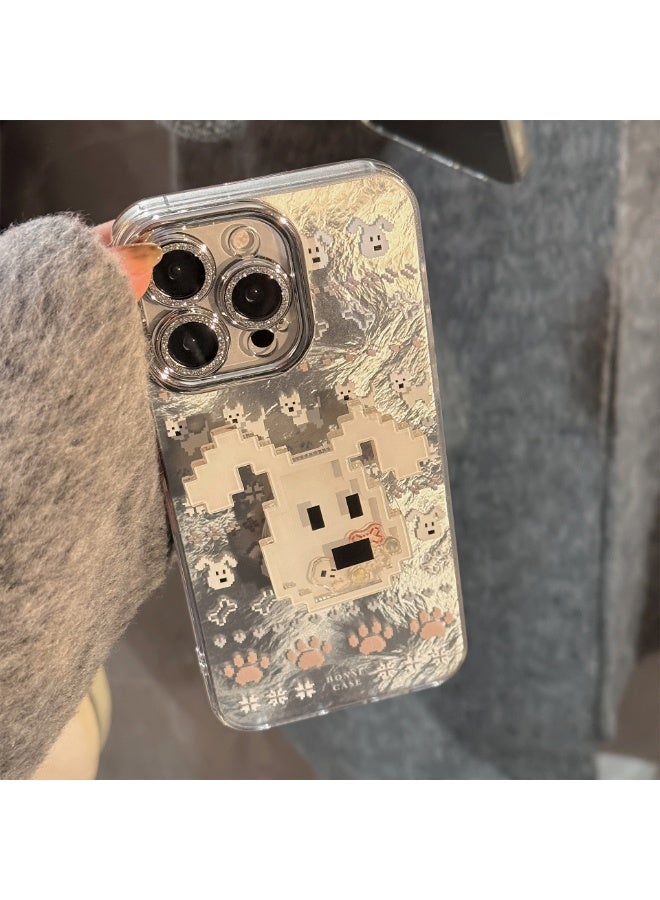 NIBEMINENT Tetris Protective TPU Case Cover For iPhone 16 Pro, Antique White