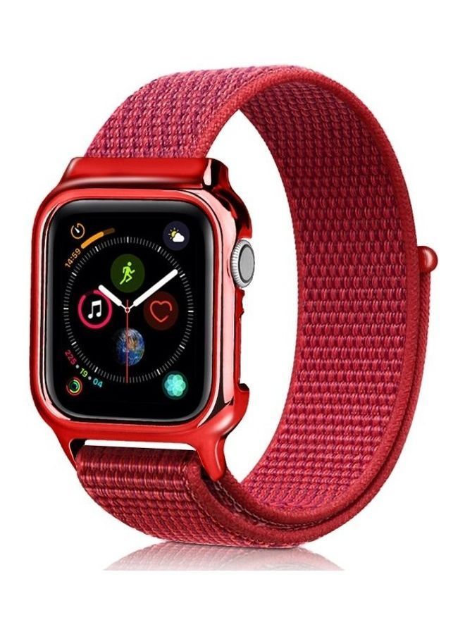 نيبمينينت سوار ساعة من النايلون بتصميم بسيط لساعة أبل سيريس 5/4 مقاس 40 مم أحمر - Image 1