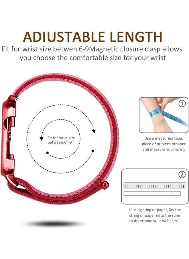 نيبمينينت سوار ساعة من النايلون بتصميم بسيط لساعة أبل سيريس 5/4 مقاس 40 مم أحمر - Image 5