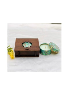 MIRFA Scented Candle In Wood Crafted Box - Fresh Mint Lime Retreat - Small  - Image 4