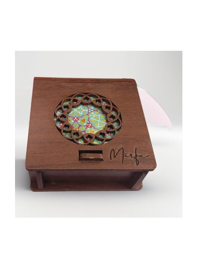MIRFA Scented Candle In Wood Crafted Box - Fresh Mint Lime Retreat - Small  - Image 3