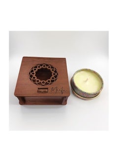 MIRFA Scented Candle In Wood Crafted Box - Fresh Mint Lime Retreat - Small  - Image 1