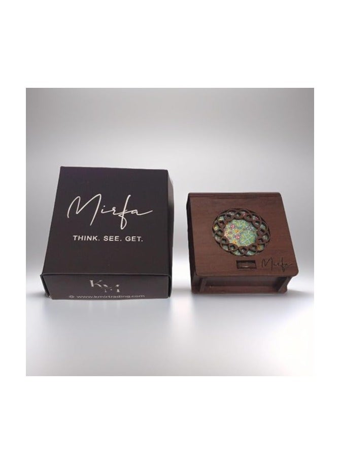 MIRFA Scented Candle In Wood Crafted Box - Fresh Mint Lime Retreat - Small  - Image 2