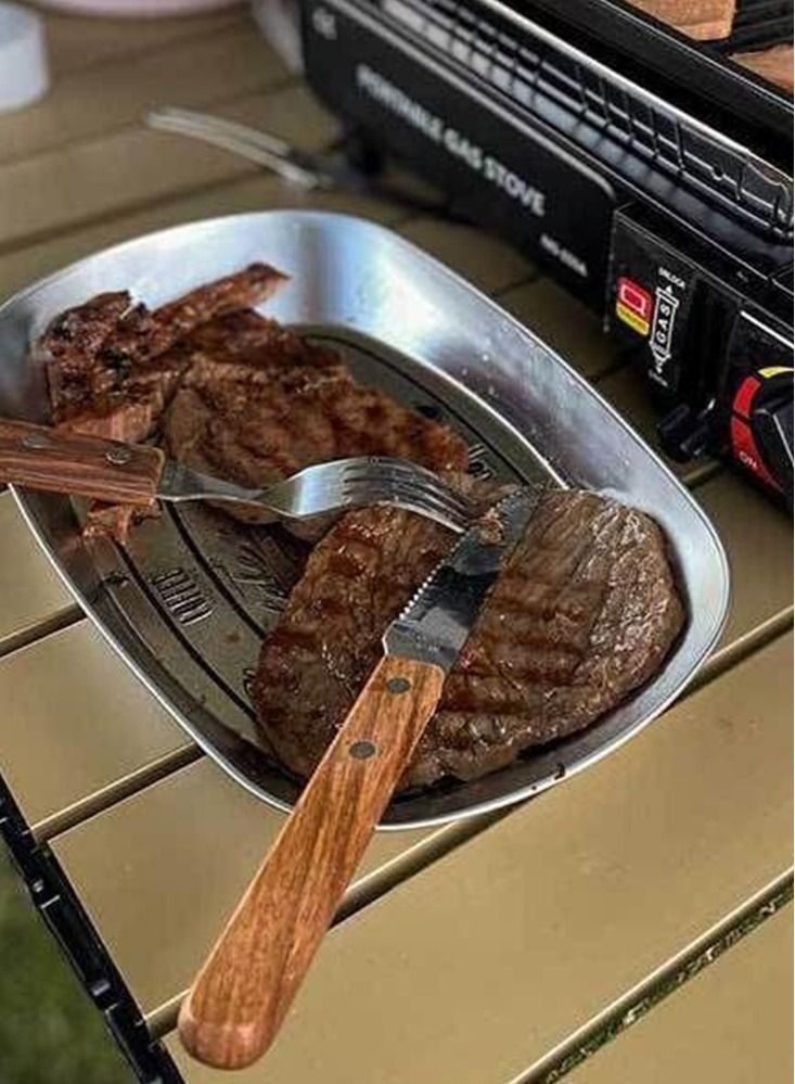 بيرفيي طبق الشواء في الهواء الطلق المطبخ التخييم السفر المحمولة أواني الطعام حاوية الغذاء - Image 3