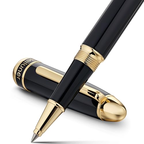 BEILUNER 315 Luxury Rollerball Pen, with 24K Gold Finish, Black Piano Lacquer, Luxury Grade Craftsmanship, Best Pen Gift Set for Men and Women, Professional, Executive, Office, Fancy, Nice Pens - Image 1