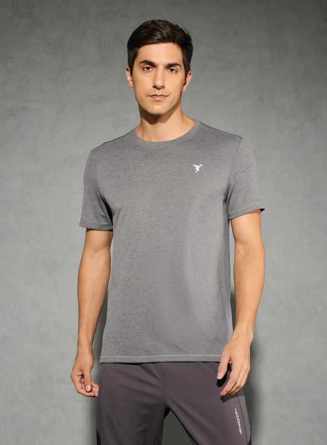 Technosport Men Solid Slim Fit Crew Neck T-Shirt - Image 1