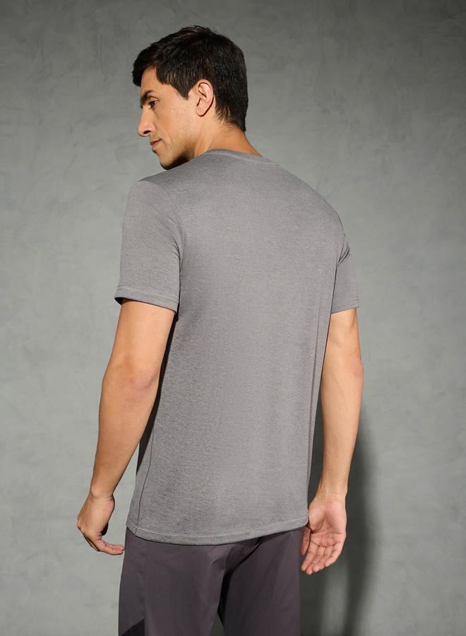 Technosport Men Solid Slim Fit Crew Neck T-Shirt - Image 4