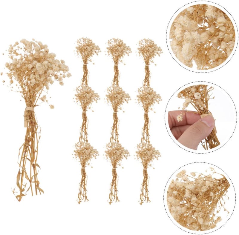ABOOFAN 4pcs Bundles Faux Dried Babys Breath Flowers Natural Gypsophila Bouquets for Home Decor Weddings Parties Centerpieces and DIY Arrangements Floral Bundles - Image 5