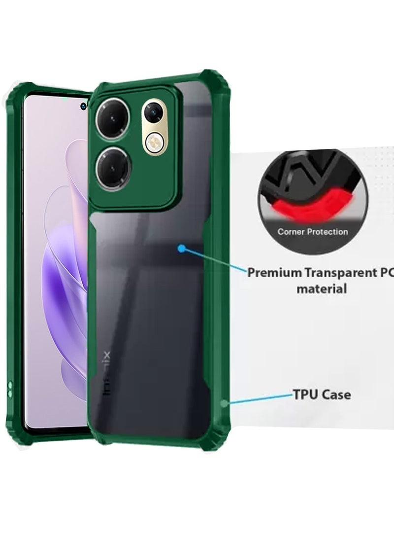 Wtech Hybrid TPU Silicone With Raised Armour Bumpers Slim Case Cover For Infinix Zero 30 4G 2023 Dark Green - Image 2