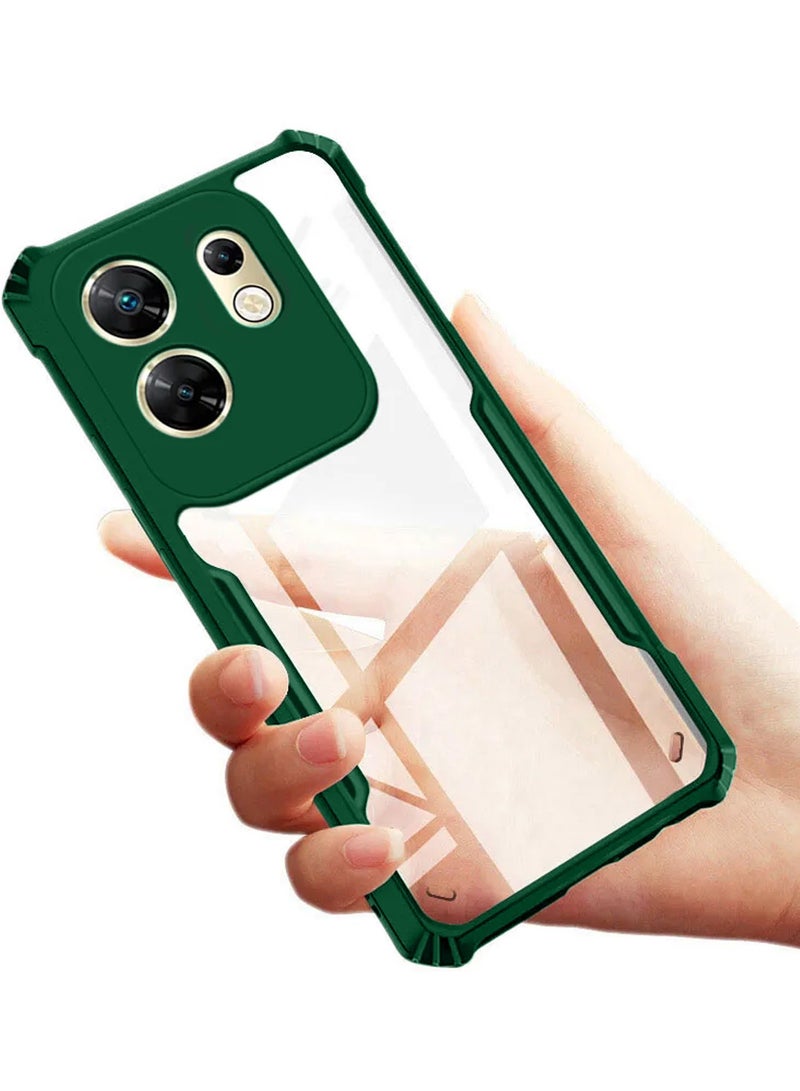 Wtech Hybrid TPU Silicone With Raised Armour Bumpers Slim Case Cover For Infinix Zero 30 4G 2023 Dark Green - Image 3