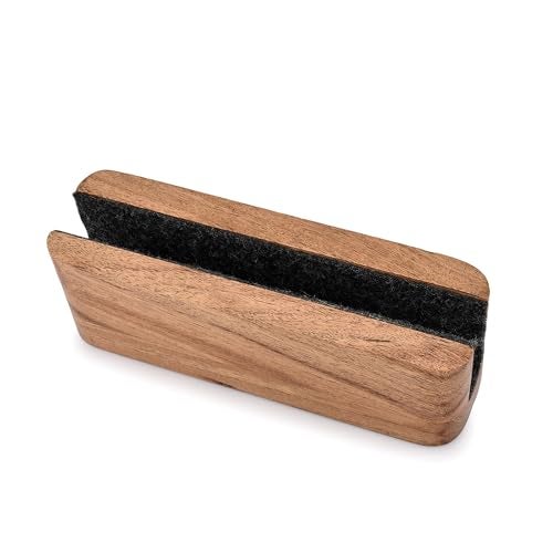EDHAS Laptop Holder Acacia Wood Vertical Laptop Stand for Desk Compatible with Apple MacBook, Microsoft Surface, Gaming Laptops, IPad, Tablets (8" x 2.3" x 2.5") - Image 1