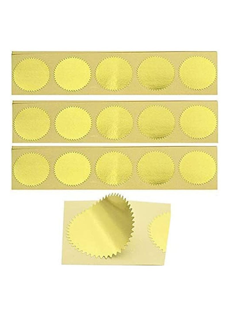 Generic - 100 Pieces Self-Adhesive Gold glitter stamp with sawtooth edge, graduation certificate stamp printed by Up to Date Egypt - Image 1