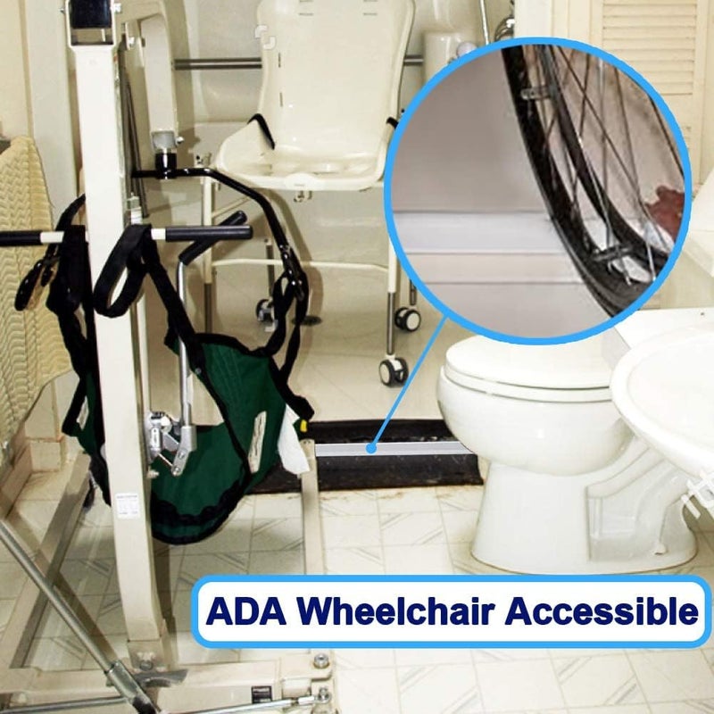Duzzy 75 Inch Collapsible Shower Threshold Water Dam, Silicone Shower Water Stopper Barrier, Ideal for Wheelchair Accessible, Suitable for Accessibility ADA Handicap Showers Bathroom(6.23 Ft, White) - Image 3