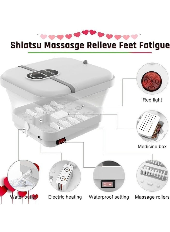 WALALLA Foot Spa Bath with 8 Massage Rollers,Collapsible Foot Spa with Heat,Foot Massager with Heat gifts for women men gifts for mom dad - Image 2