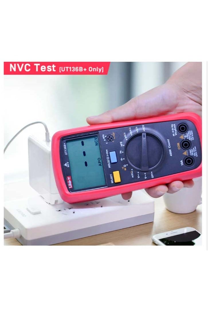 UniT UNI-T UT136B+ Multimeter Digital multimeter Tester AC DC Voltmeter Ammeter Ohm capacitance HFE Diode/Transistor Tester - Image 4