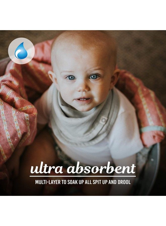 Kishu Baby Indi Gots Organic Infinity Scarf Bib Set 4 Way Reversible 8 Layer Muslin Drool Bibs (Teal Cool Gray Caramel) - Image 4