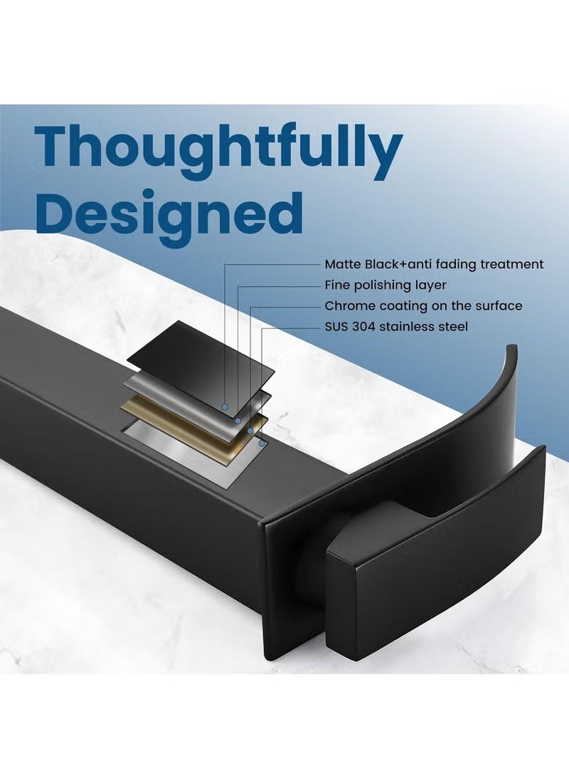 Bathroom Basin Faucet Waterfall Deck Mounted Cold and Hot Water Mixer Basin Faucet Bathroom Sink Deck High Faucet - Image 3