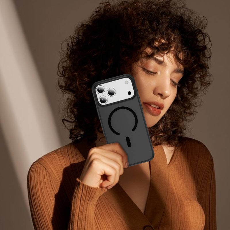 iPhone 17 pro Case MagSafe, Slim Shockproof Protective Case, Anti-Fingerprint Frosted Back, Soft TPU Bumper with Raised Camera & Screen Bezels, Wireless Charging Compatible - Image 4