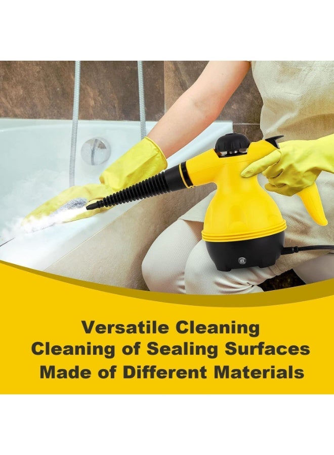Healife Handheld Steam Cleaner, Multipurpose Portable Kitchen Steamer Shot with 8 Multi-Surface Cleaning Attachment Tools for Tiles, Sink, Countertop, Car Seats, Floor, Window, Easy to Press Trigger (Yellow) - Image 5