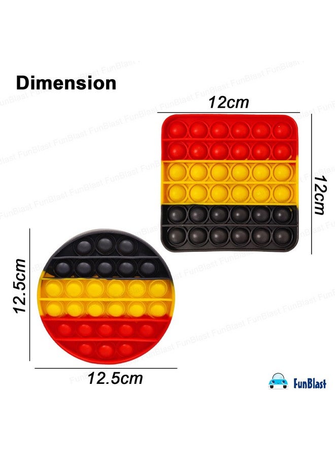 FunBlast Pop It - Popit Game, Poppet for Kids, Pop It Toy, Pop It Toys for Kids, Pop It Fidget Toy, Pop It Big, Square & Round Pop it Fidget Toy, Stress Relief Toys (Pack of 2 Pcs) - Image 3