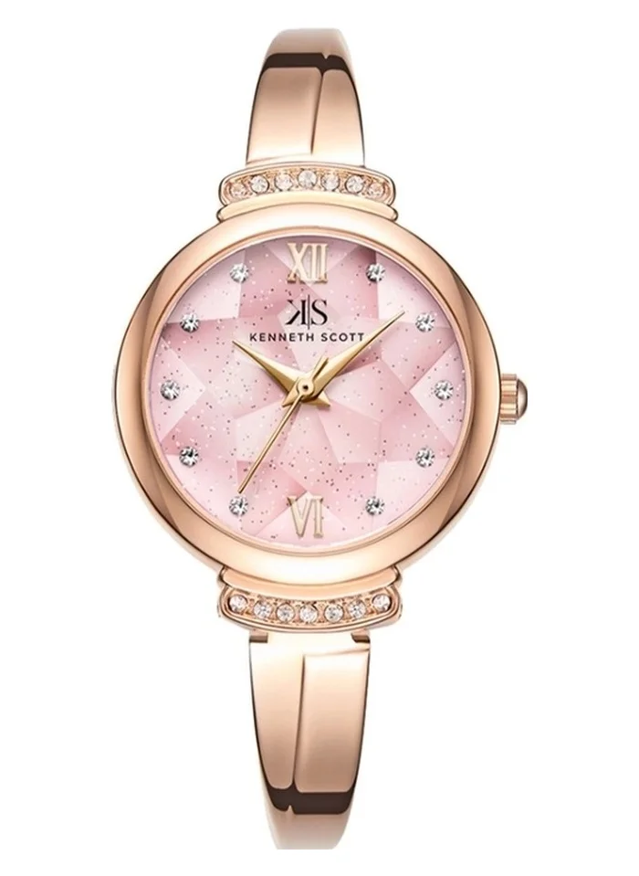 KENNETH SCOTT Kenneth Scott K22522-RBKP Women's Analog Display Watch & Alloy Strap Rose Gold