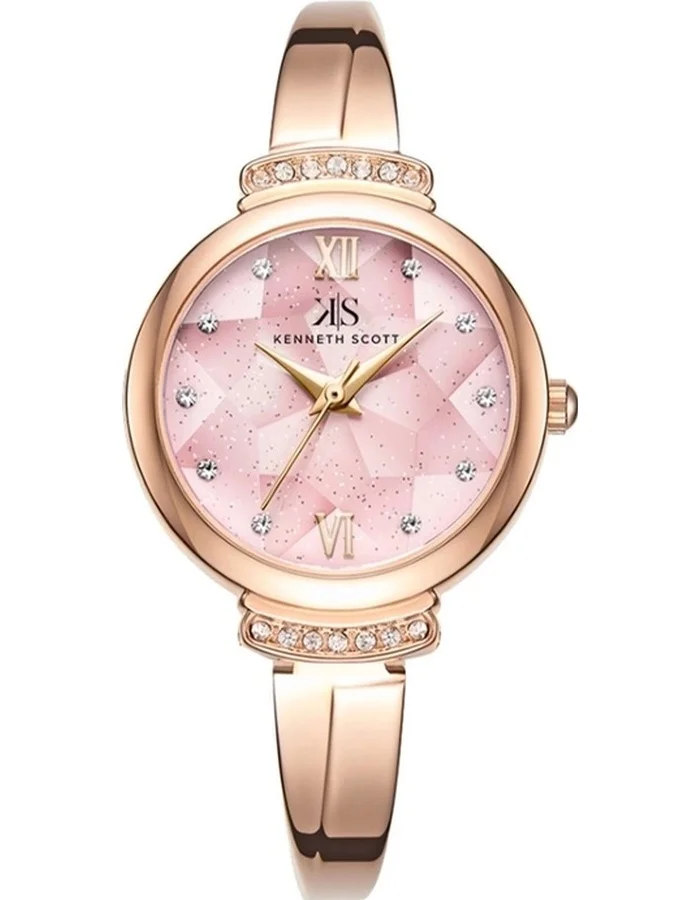 KENNETH SCOTT Kenneth Scott K22522-RBKP Women's Analog Display Watch & Alloy Strap Rose Gold