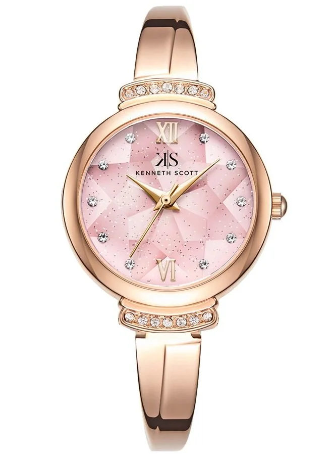 KENNETH SCOTT Kenneth Scott Women's Pink Dial Analog Watch - K22522-RBKP