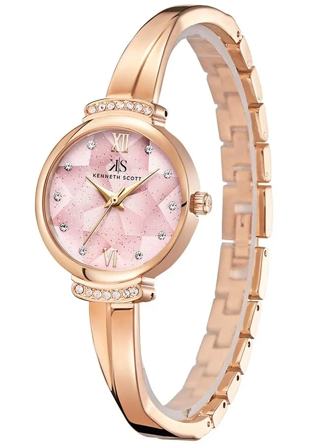 KENNETH SCOTT Kenneth Scott Women's Pink Dial Analog Watch - K22522-RBKP