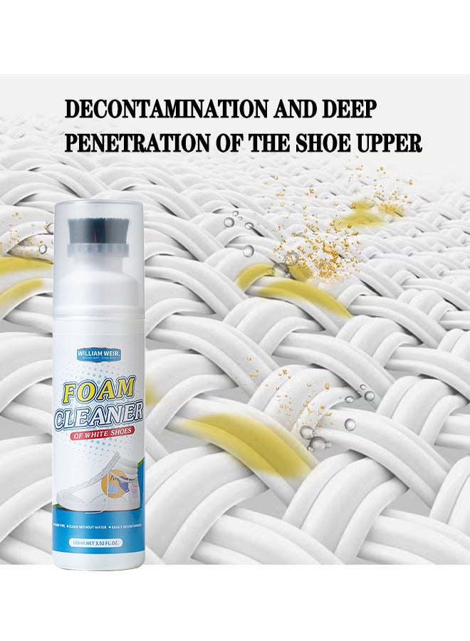 WILLIAM WEIR 100ML Foam Shoe Cleaner For Non-Washing Decontamination And Whitening Of Sports Shoe Sneakers White Shoes Microfiber Shoe And Cloth Shoes Cleaning - Image 4