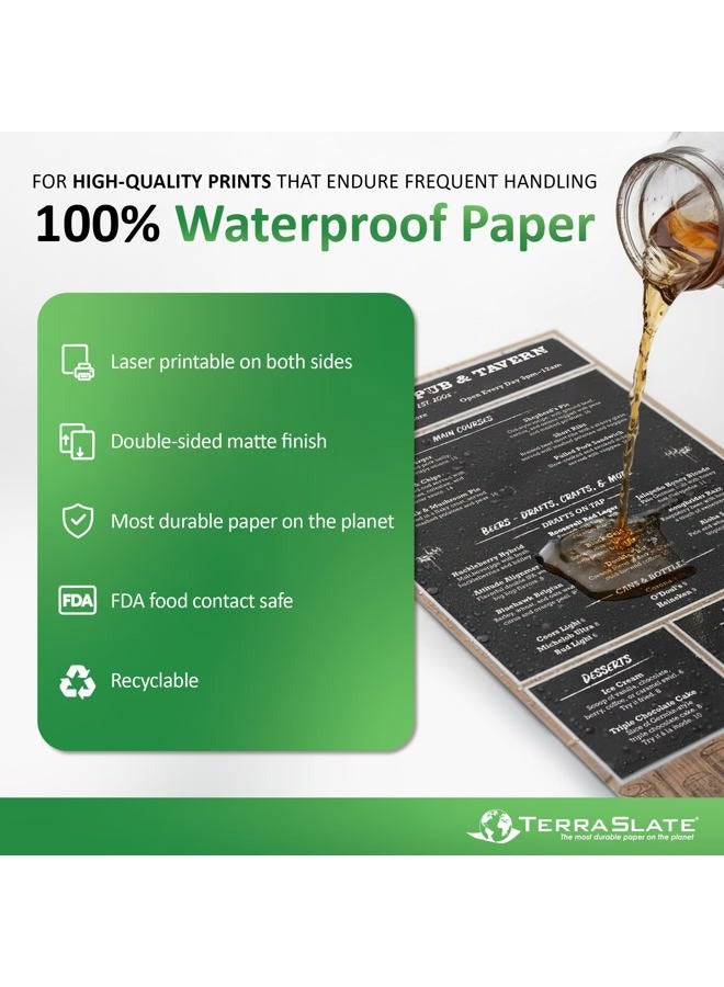 TerraSlate Paper 10 MIL 8.5" x 14" Waterproof Laser Printer/Copy Paper 50 Sheets - Image 2