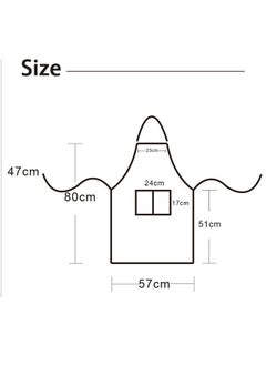 HOOPZOZA Striped Design Kitchen Apron 1 PCS Chef Coffee Bib Apron with 2 Pocket Adjustable Neck Strap Waterproof Chef Apron Black/White  - Image 3