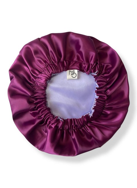 MO Satin Bonnet (Burgundy-Lavender)