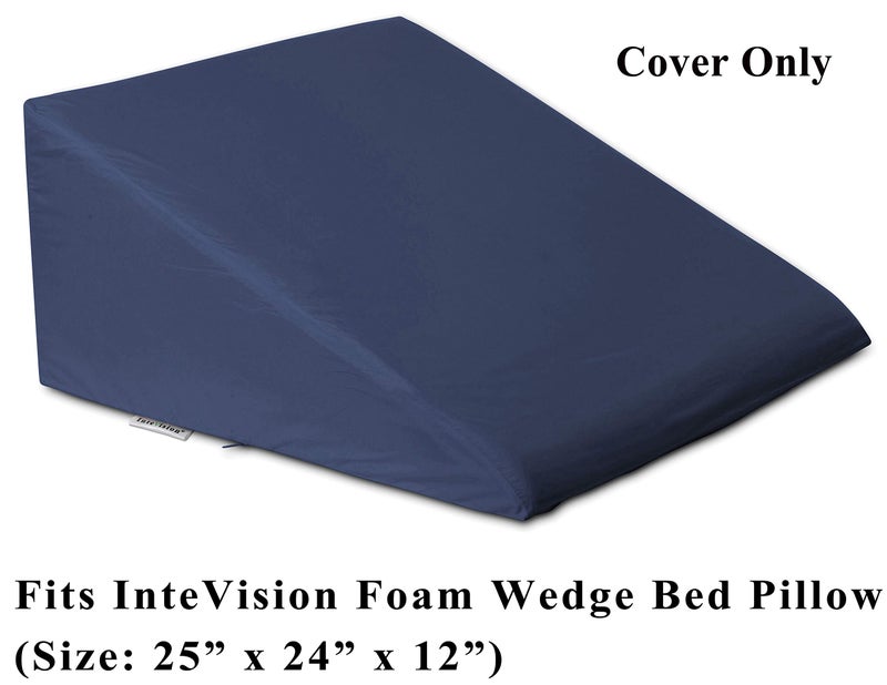 InteVision 400 Thread Count, 100% Egyptian Cotton Bed Wedge Pillowcase; Replacement Cover Designed to Fit The 12" (Height) Version of The InteVision Foam Wedge Bed Pillow (25" x 24" x 12") - Image 2