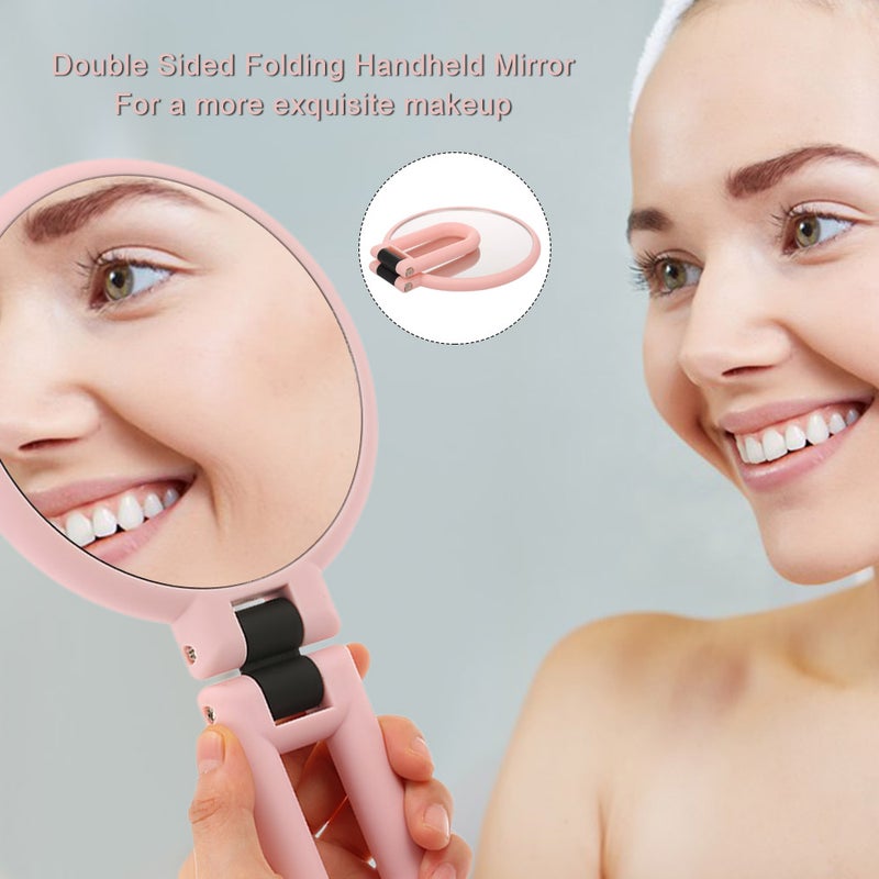 Double Sided Folding Handheld Mirror Travel Makeup Mirror High Definition 10X/15X Magnifying Beauty Cosmetic Mirror - Image 3