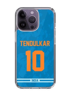 Classic Clear Case for iPhone 15 Pro , Hybrid Soft Case Transparent Cover - Player Name - Sachin Tendulkar, Jersey Number- 10