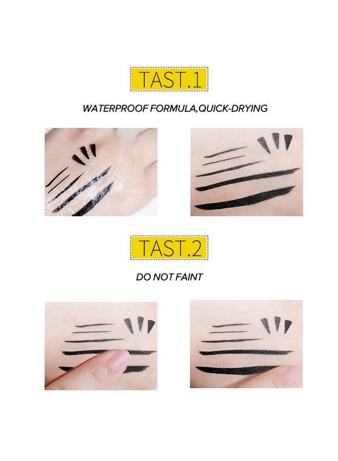 Wismee Wismee Mascara Eye Liner Eye Makeup Set Waterproof Liquid Eye Liner Stamp Mascara Black volume and length Eyelash Quick Drying Long Lasting Eye liner Pencil Cosmetic Kit with Sharpener for Women Girls - Image 3
