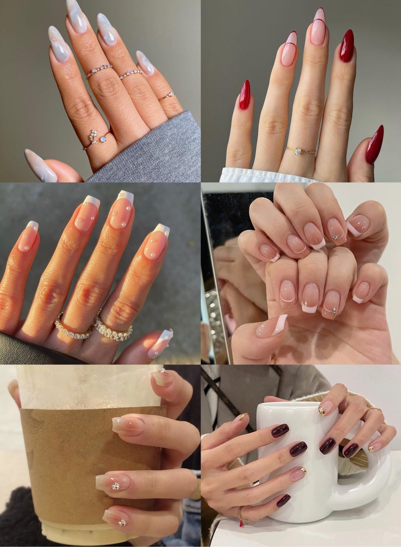 SYNSYB 6 Settings 144-Piece Short Square Press-on Toenails:Acrylic Fake Nails ,toe fake nails for Seamless Fit - Image 1