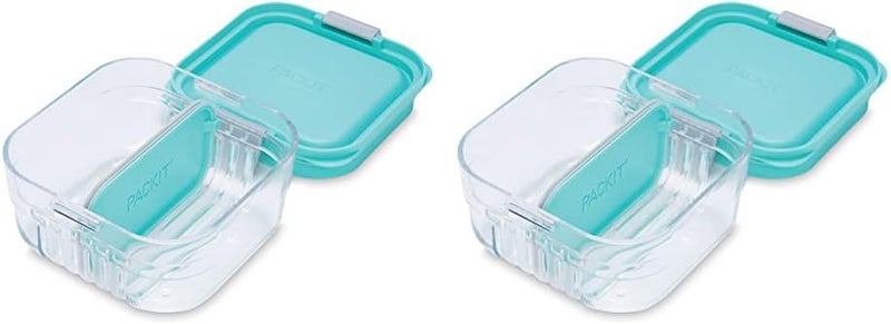 PackIt Mod Snack Bento Food Storage Container Mint Green Pack of 2 - Image 1