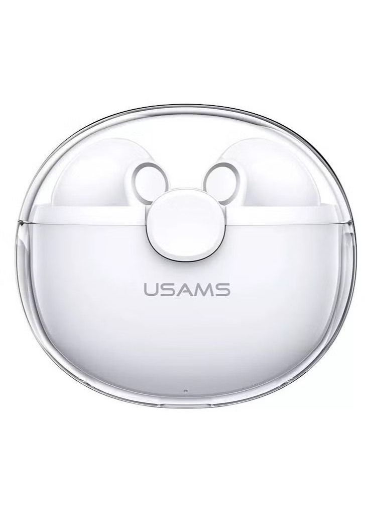 Usams - Bluetooth Earbuds True Wireless Charging Case HiFi Quality Sound Water Resistant TWS Earbuds White - Image 1