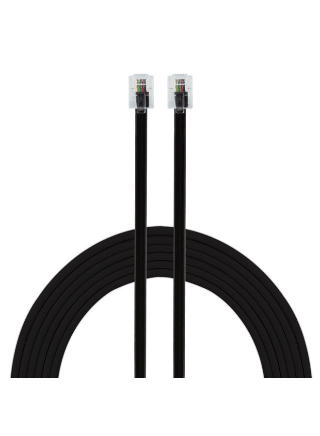 Power Gear Telephone Line Cord, 15 Feet, Phone Cord, Modular Jack Ends, Works for Phone, Modem or Fax Machine, for Use in Home or Office, Black, 76579 - Image 1