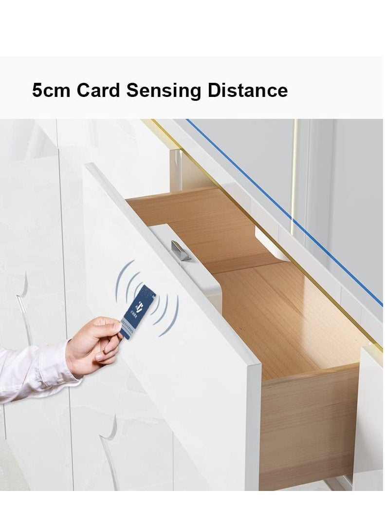 SYOSI - طقم قفل خزانة بدون مفتاح، ذكي إلكتروني صعب مخفي بدون حفر، بطاقة RFID عالية الأمان مضادة للسرقة لخزائن الكتب الخشبية وخزائن الملابس وأقفال الأسرة وخزائن الملفات المكتبية في المنزل والشركة - Image 1