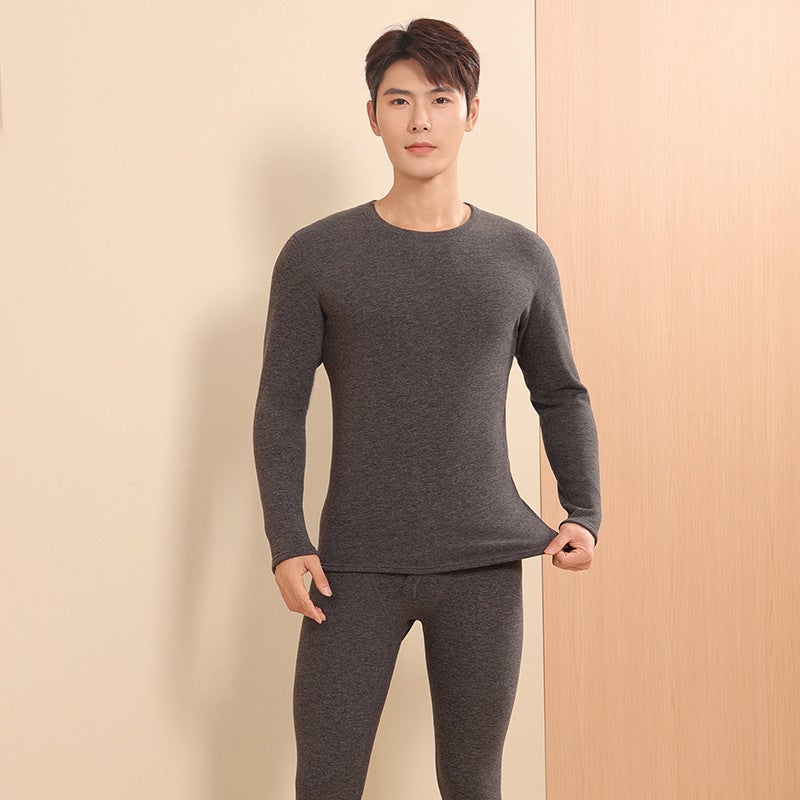 Down Silk Velvet Thickeneded Thermal Intimates Couple Set Men And Women Shoulder Pads And Knee Pads Warm Patch Autumn Clothes And Long Trousers - Image 1