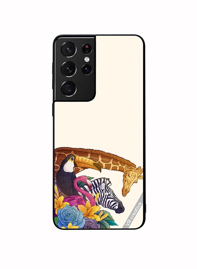 VR CREATIVE Protective Case Cover For Samsung Galaxy S21 Ultra 5G Wild Animals Design Multicolour - Image 1
