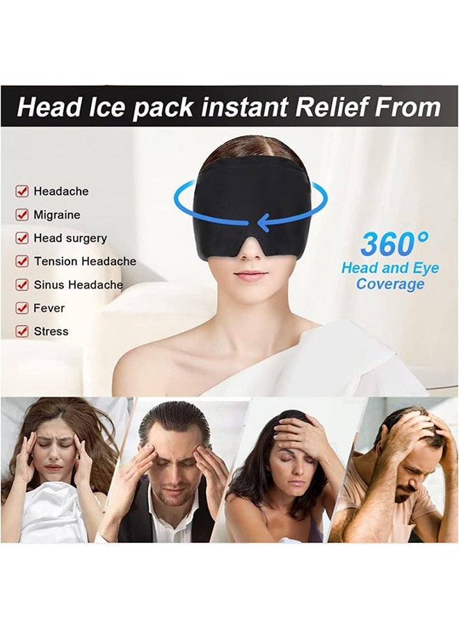 Generic Migraine Relief Cap, Gel Cold Headache Ice Cap,Stress Relief,Reusable Cold/Hot Therapy Stretchable Compress Hood  - Image 2