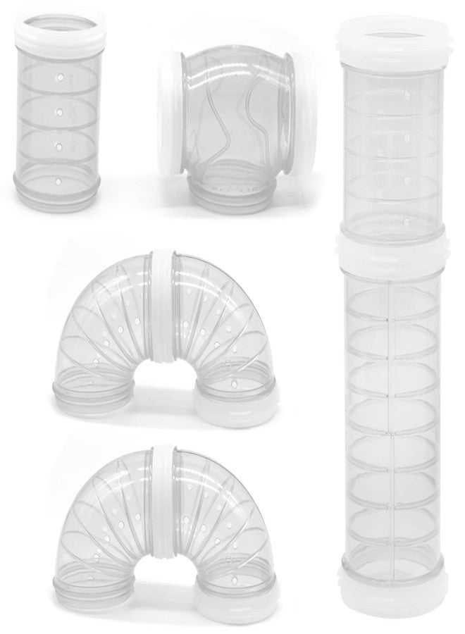 Tirifer Hamster Tube Set, Transparent Curved Pipe Pet Cage Tunnel DIY Creative Connection Tunnel Excercise Toy for Mouse Hamster Rat and Other Small Animals - Image 1