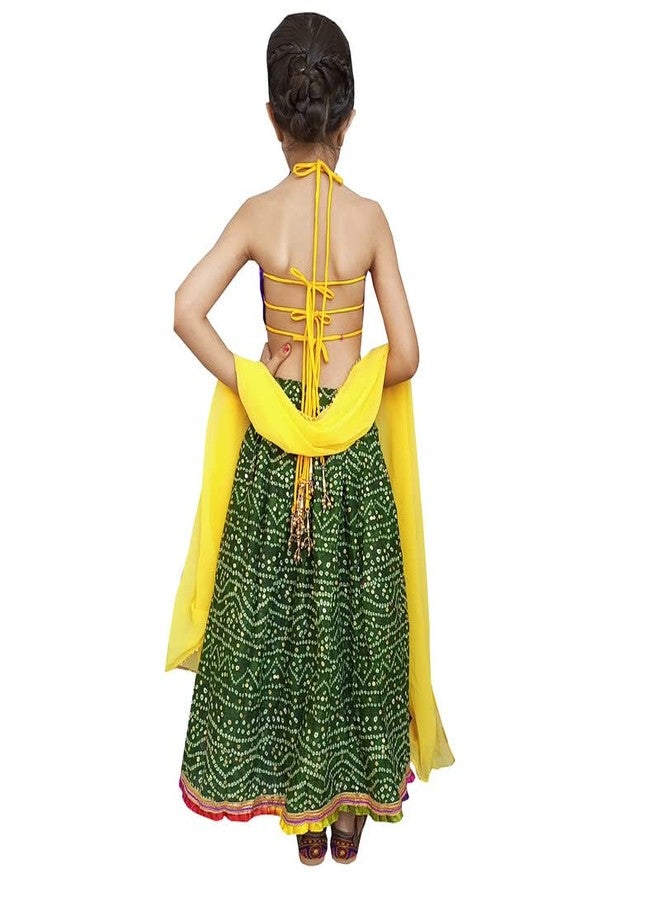 Aglare embroidered cotton ethnic Lehenga choli,Lehenga choli for girls.STITCHED comfortable,wd purse Green 13-14 Years - Image 3