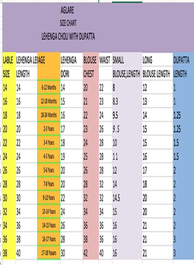 Aglare embroidered cotton ethnic Lehenga choli,Lehenga choli for girls.STITCHED comfortable,wd purse Green 13-14 Years - Image 5