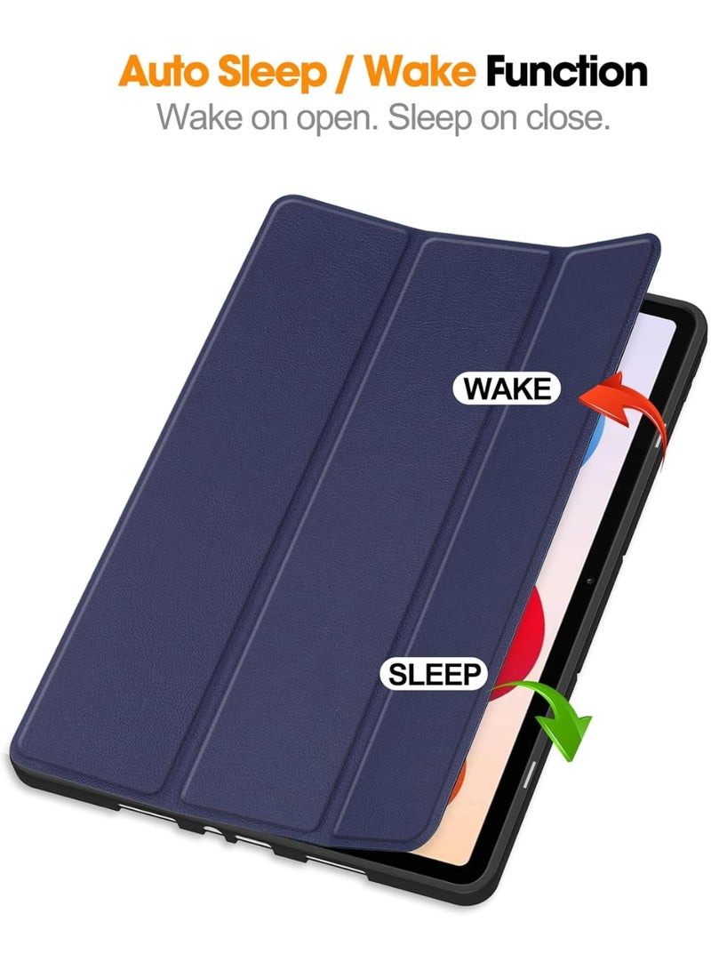 VKL Case Compatible with Xiaomi Redmi Pad 2 Pro 12.1 inch 2025 Tablet, Tri-Fold PU Leather Case with Auto Wake/Sleep, Soft TPU Back Shockproof Cover Built-in Pen Holder (Blue) - Image 2