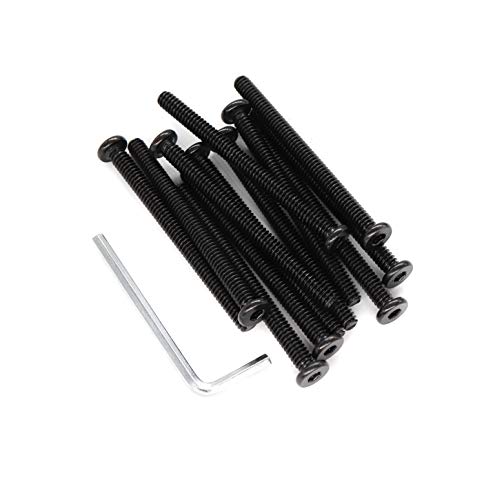 binifiMux 12pcs Black 1/4-20 x 3" Socket Cap Screws Allen Head with One Hex Key - Image 1