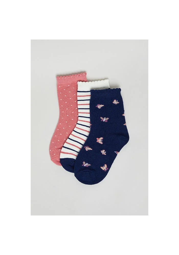 R&b 3 Pack Patterned Ankle Socks